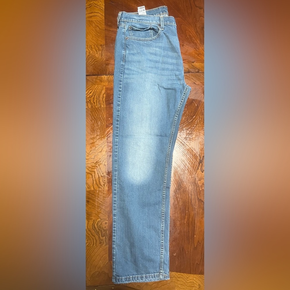 Levi's 505 Regular Fit Jeans Men's W36 L32 Light Wash Straight Leg Denim - Picture 2 of 6